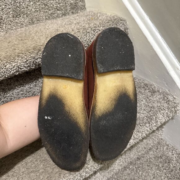 CLARKS ORIGINALS Women Suede Leather Lace Up Chukka Desert Shoes Boots Sz 9 Red - Picture 5 of 10